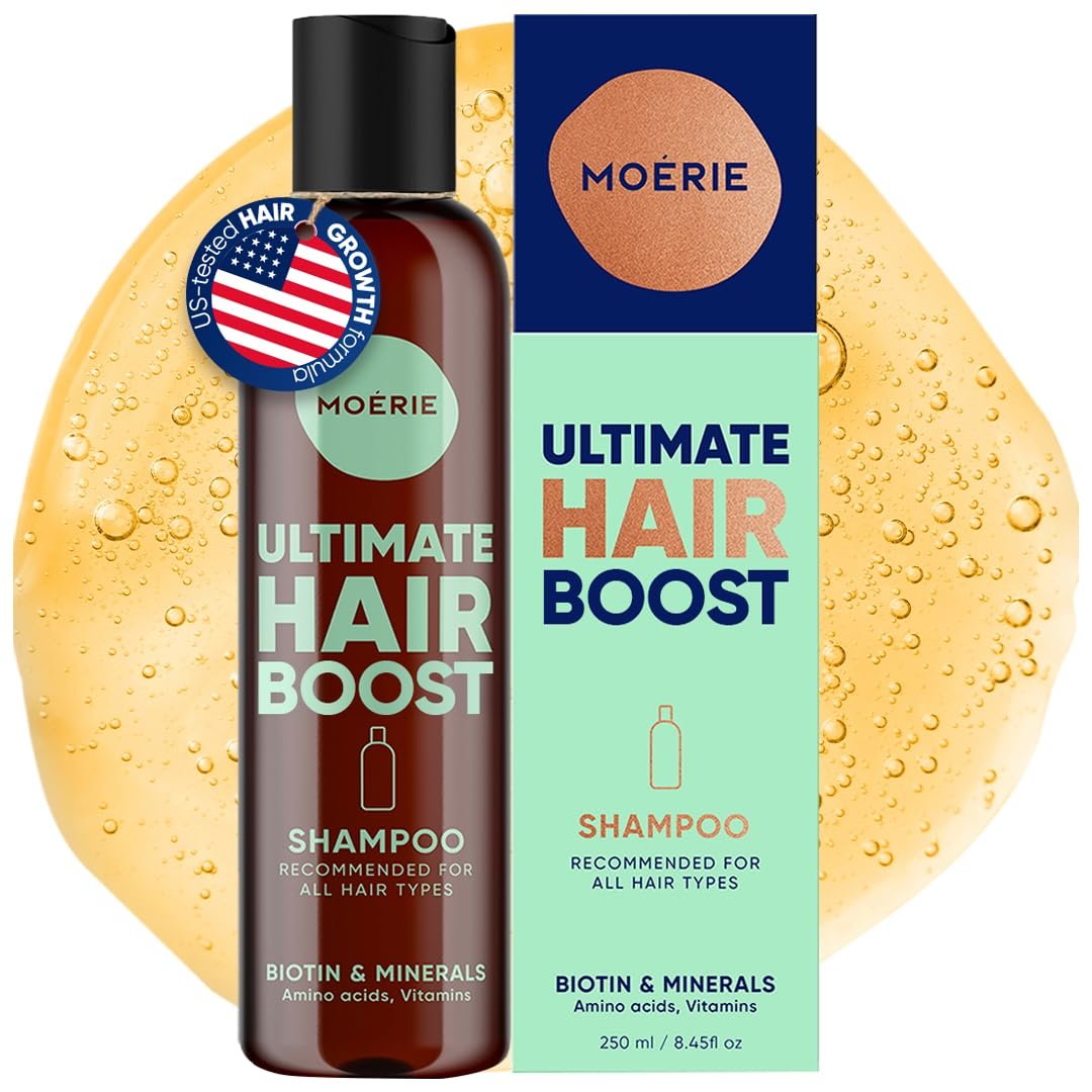 Moerie Hair Growth Shampoo for Men and Women, Hair Loss Solution with Biotin and Rosemary, Thickening Shampoo for Thinning Hair – Ultimate Boost for All Hair Types