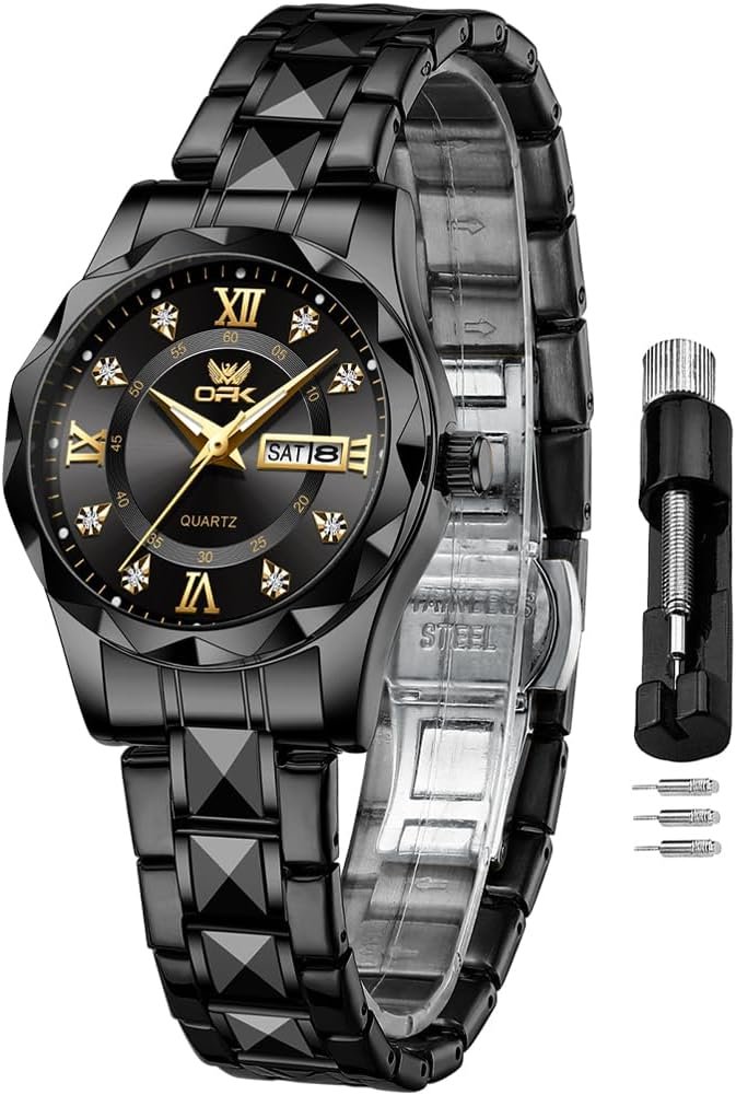 OPK Women Watches Business Dress Female Watch Stainless Steel Easy to Read Small Ladies Wrist Watch Luminous Waterproof Lady Watches
