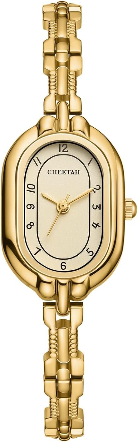 CHEETAH Women’s Gold Dainty Bangle Watch Small Vintage Bracelet, Easy Read Numeral Dial Waterproof