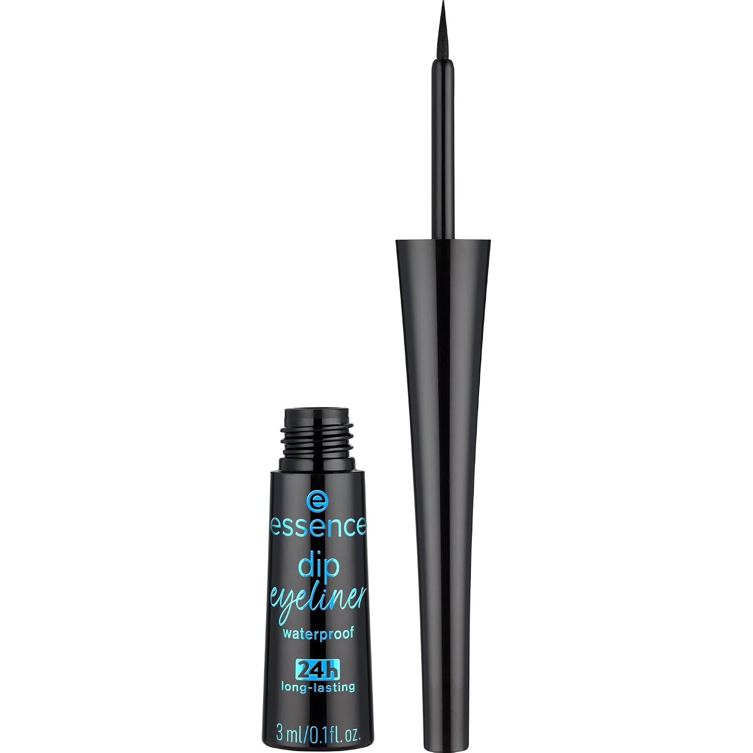 essence Dip Eyeliner Waterproof, 24H Liquid Liner (01 | Deep Black) | Smudge Proof Fine Tip Brush for Precise Lines, Long-Lasting; Vegan, Cruelty Free, Paraben Free, 0.1 Fl Oz
