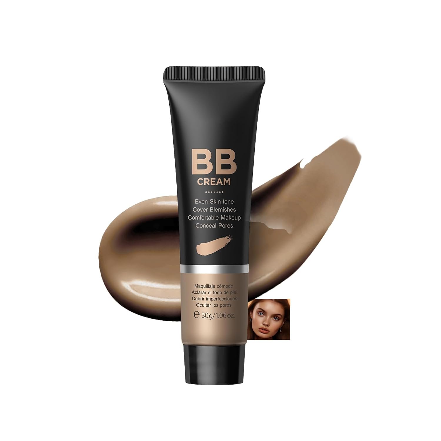 Hydrating BB Cream, Full-Coverage Foundation & Concealer Face Moisturizer for Women Beauty Skin, Even Skin Tone, Oil Control & Cover Flaws, Natural Finish for All Skin Types (Deep 360)