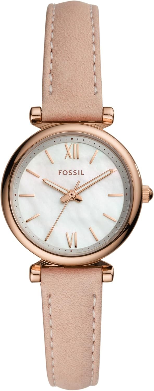 Fossil Women’s Watch and Bracelet Set, Carlie Three-Hand Stainless Steel Watch for Women and Bracelet Set