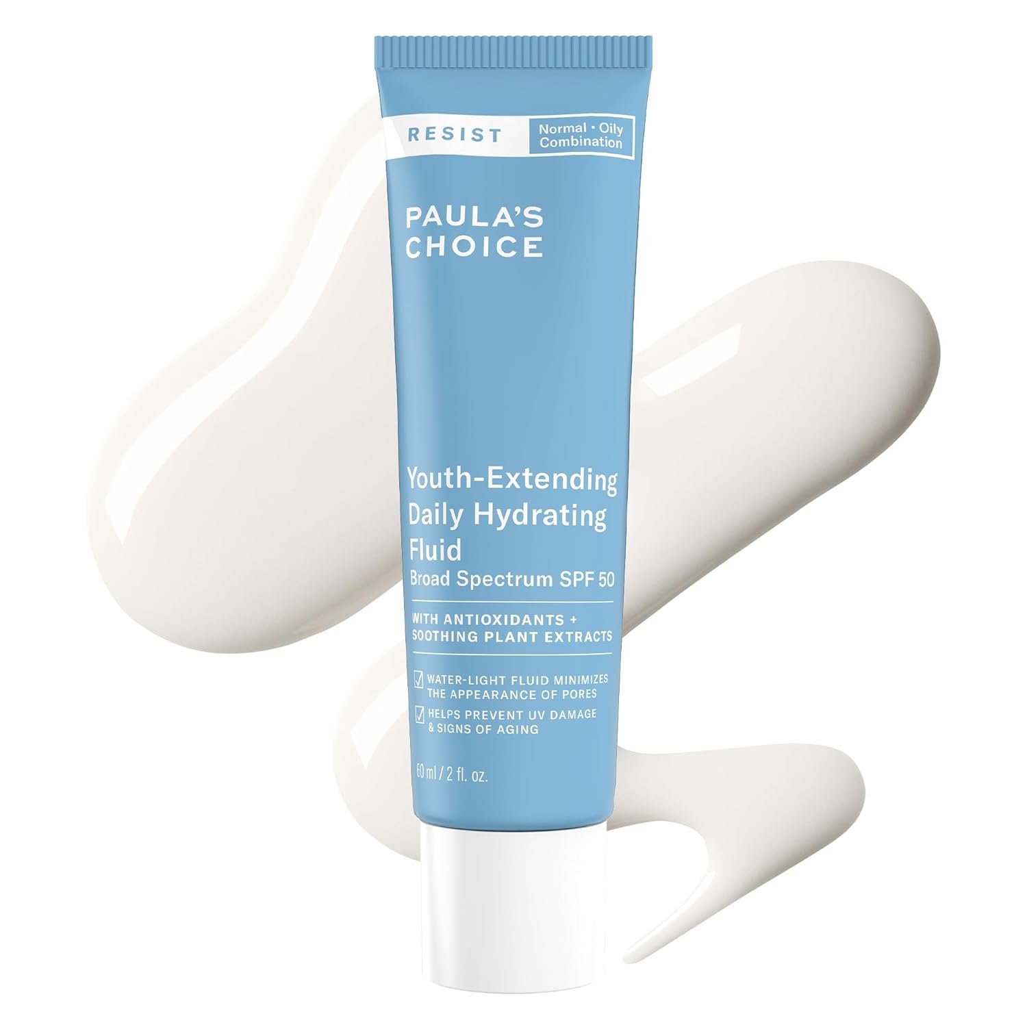 Paula’s Choice RESIST Daily Hydrating Fluid Face Moisturizer with SPF 50 Sunscreen, Face Sunscreen for Oily Skin, Chamomile & Vitamin E, UVA/UVB Protection, Fragrance-Free, TSA Friendly