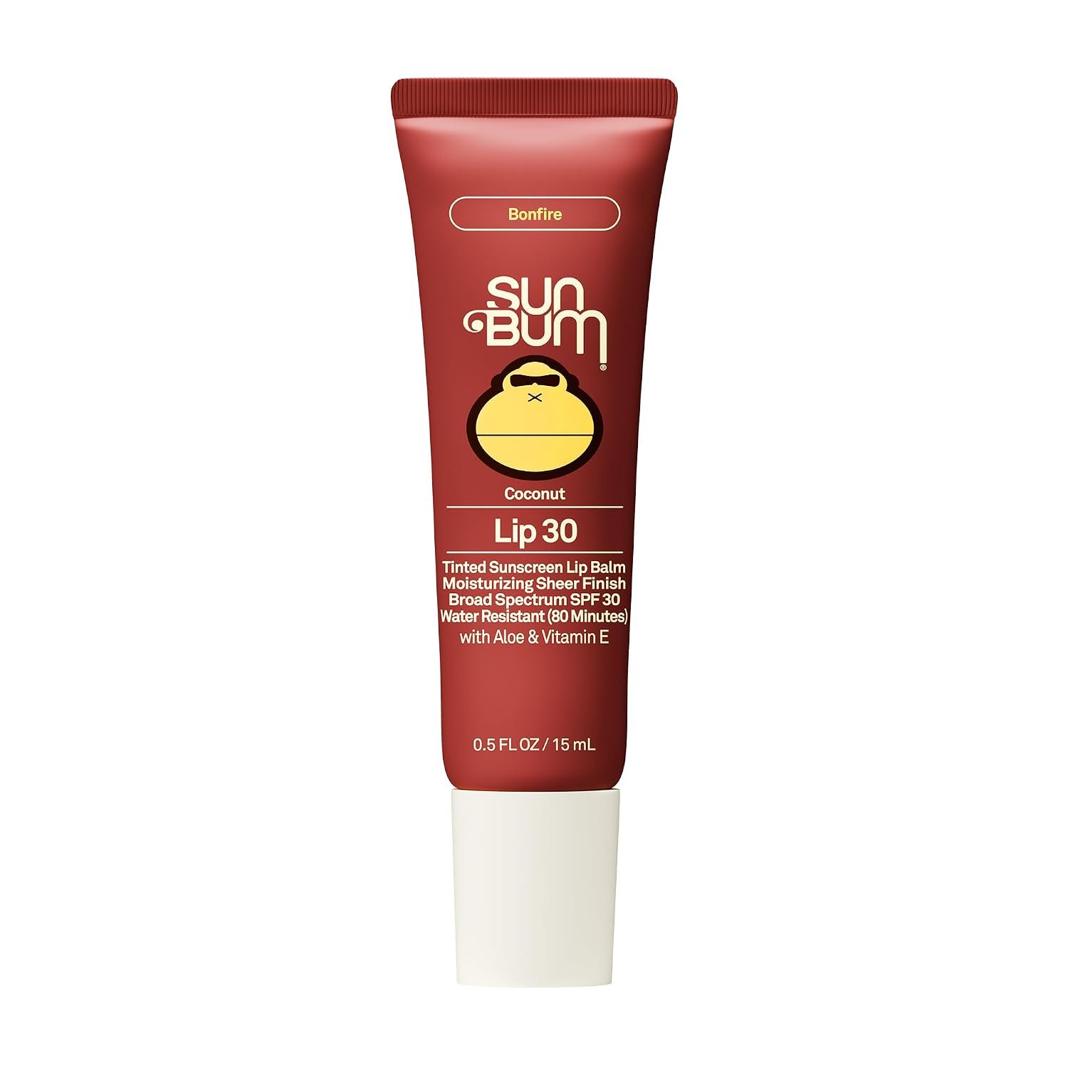 Sun Bum SPF 30 Coconut Sunscreen Lip Balm, Bonfire Tinted – 0.5 oz | Broad Spectrum Moisturizing with Aloe and Vitamin E, Vegan, Hawaii 104 Act Compliant (Made without Octinoxate & Oxybenzone)