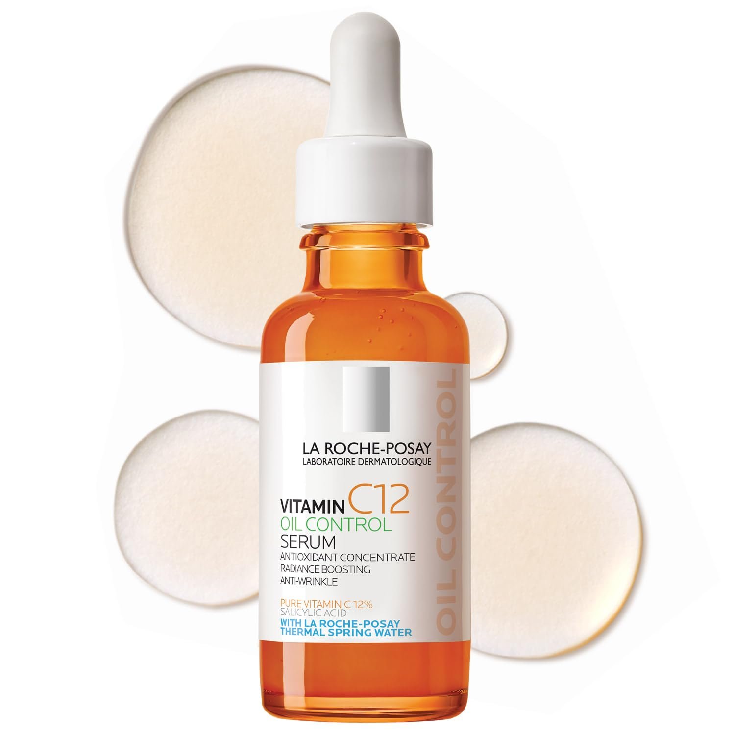 La Roche-Posay Pure 12% Vitamin C Serum with Hyaluronic Acid, 1.01 fl oz | Hydrating face serum with salicylic acid for oily and combination skin. Boosts radiance and helps reduce wrinkles