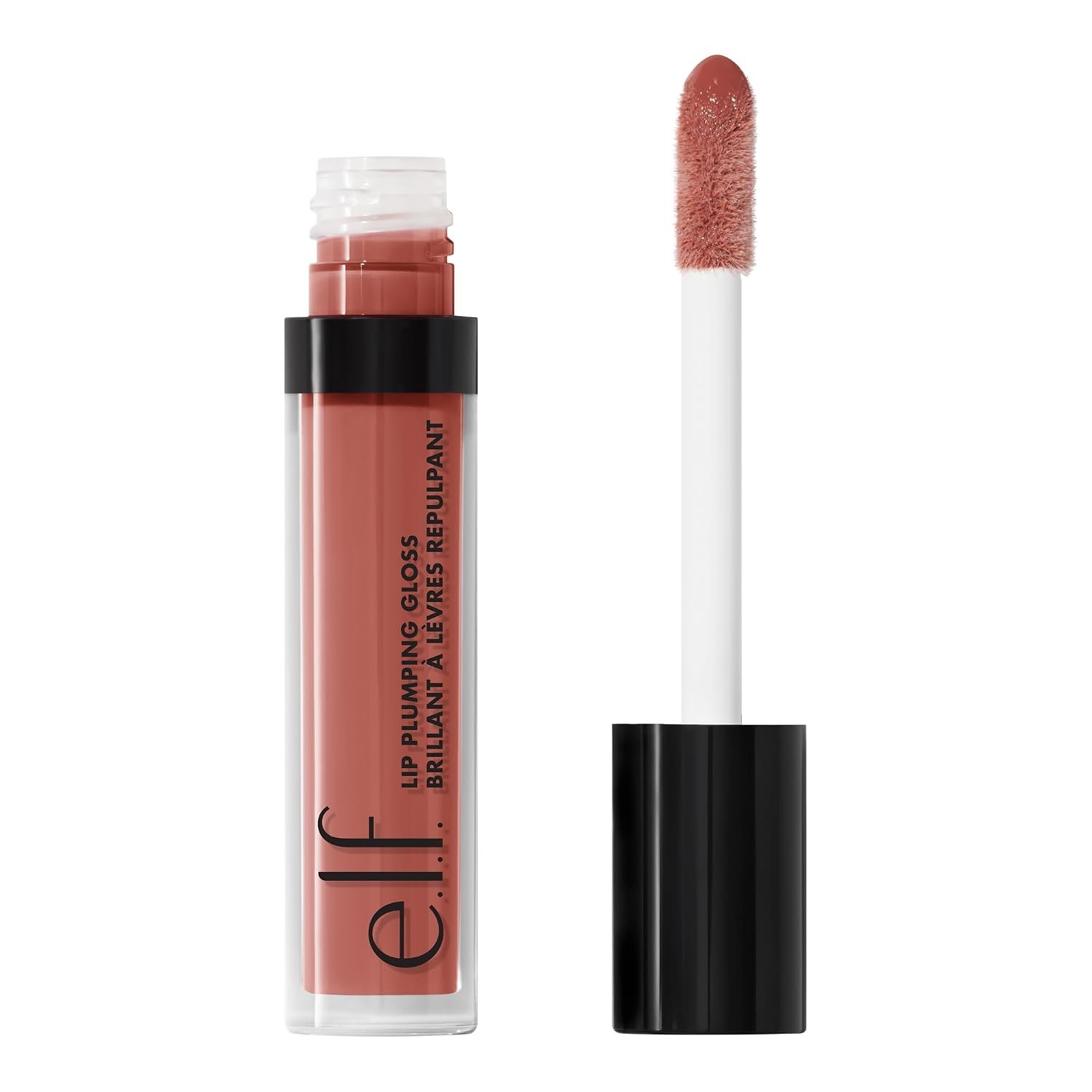 e.l.f. Lip Plumping Gloss, Mocha Twist | High-Shine Sheer Color, Hydrates & Creates Fuller Lips With Vitamin E, Vegan & Cruelty-Free, Mocha Twist, 0.09 Fl Oz