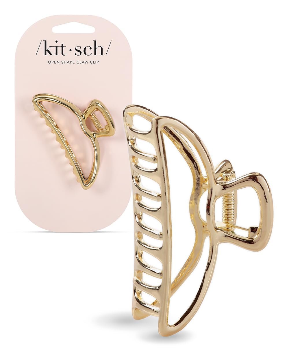 Kitsch Open Shape Metal Hair Clips for Women – Gold, 1 Pc | Durable & Elegant Gold Women Hair Accessories | Clips Hair Comfortably All-Day | Great For Everyday Use & Special Occasions
