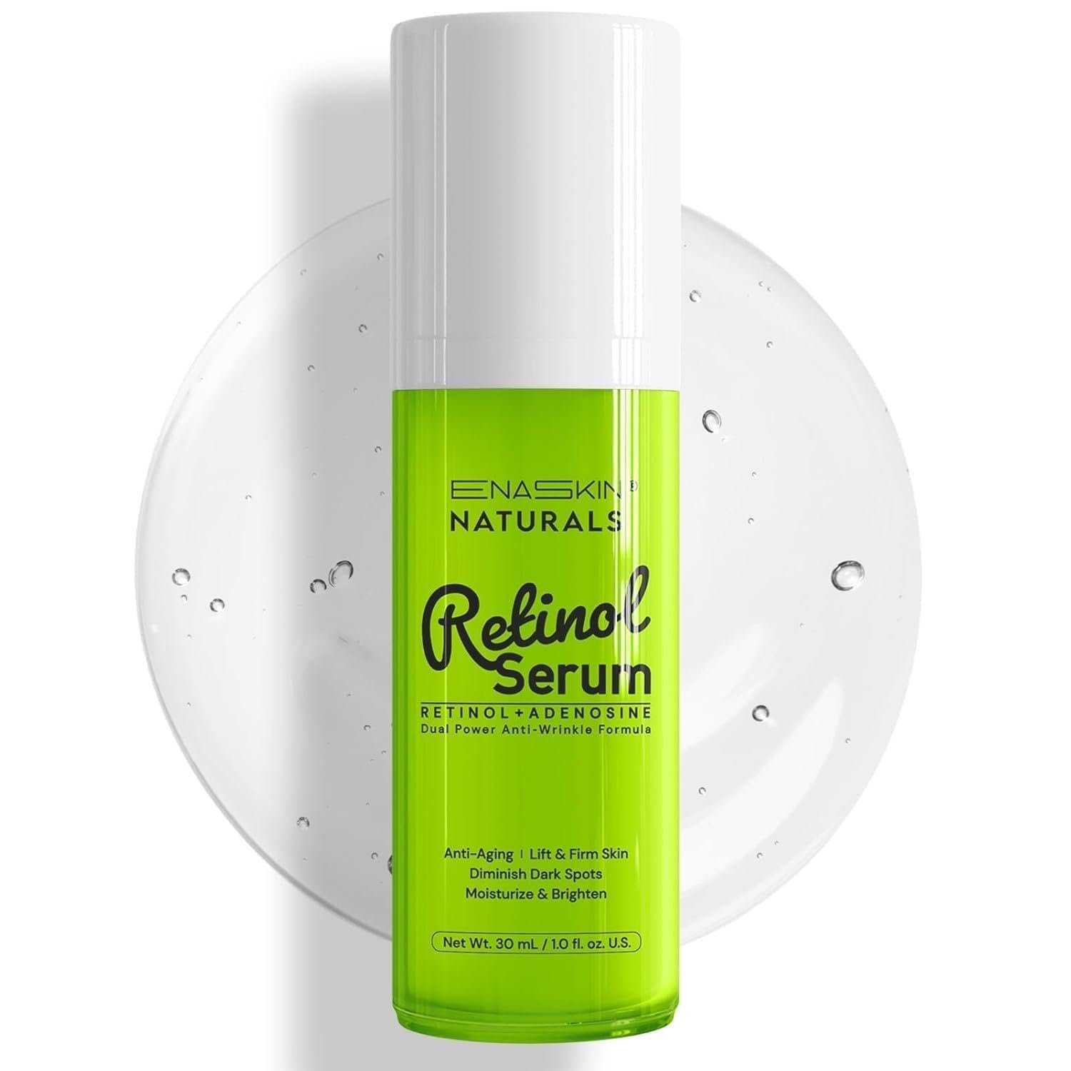ENASKIN NATURALS Retinol Serum for Face, Anti-Aging & Wrinkle Care, 1 fl oz | Fine Lines, Wrinkles and Hydrating Skin Care with Hyaluronic Acid; Gentle Retinol Care for Sensitive Skin