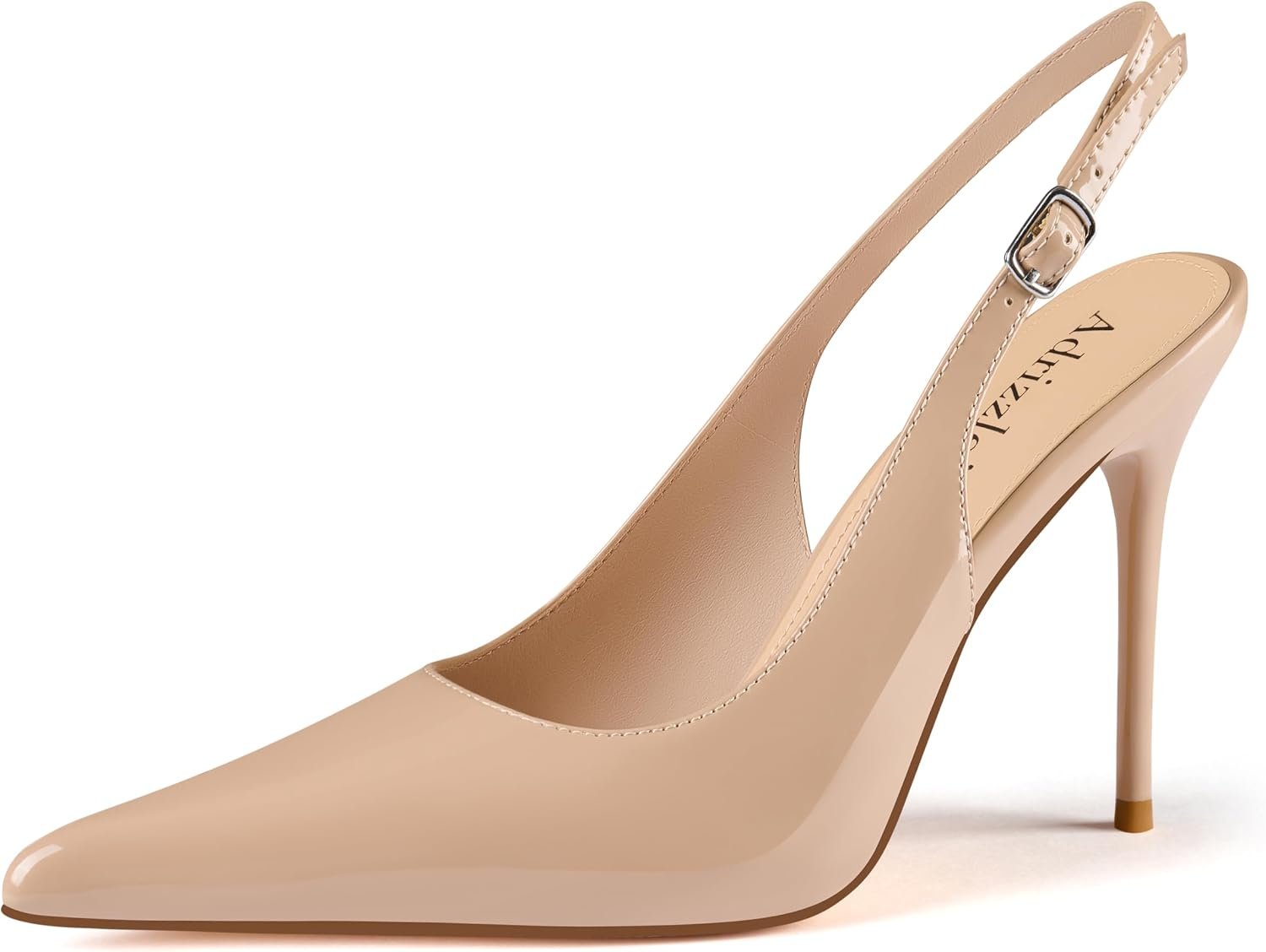 Adrizzlein Slingback Heels for Women Stiletto High Heels Pumps | 4 inch Slingback Heels,Pointed Toe Heels,Closed Toe Heels,Sexy Elegant Wedding Shoes