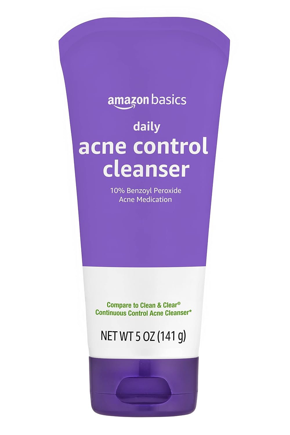 Amazon Basics Acne Treatment Face Wash – Daily Control Cleanser, Maximum Strength 10% Benzoyl Peroxide for Stubborn Breakouts, 5 Ounce