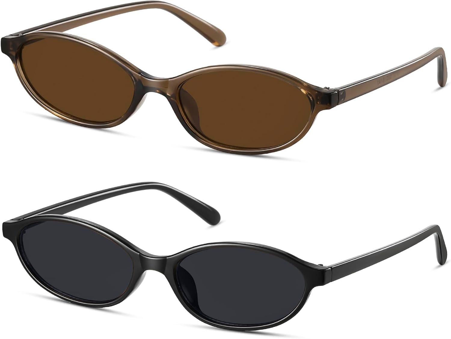 Retro Oval Sunglasses for Women Small Cat Eye Sun Glasses Womens | Trendy Y2K Narrow Shades UV400 Protection CL009