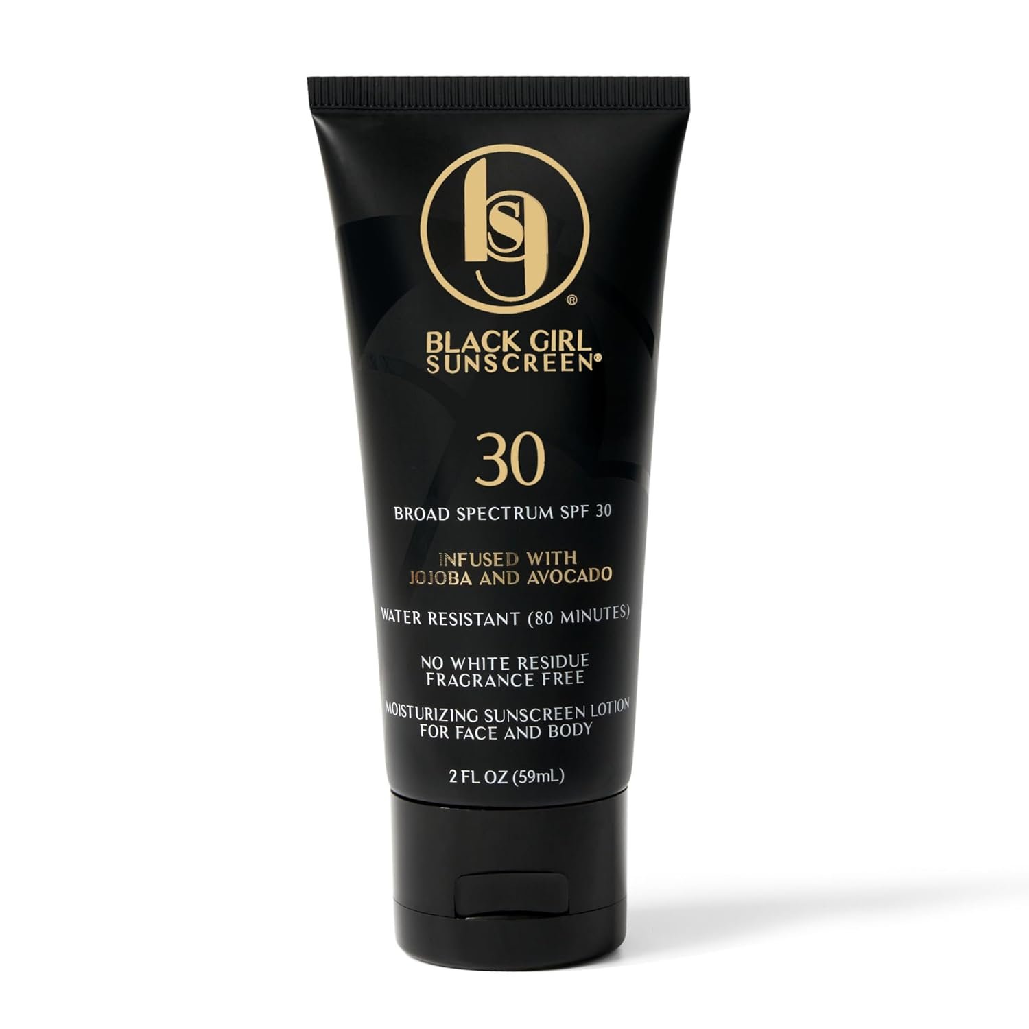 Black Girl Sunscreen SPF 30 for the Face & Body – Moisturizing Sun Protection, SPF 30, Sun Lotion for Women, Ultra Sheer, Travel Size Sunscreen, No White Cast for Melanin Rich Skin – 2 fl oz
