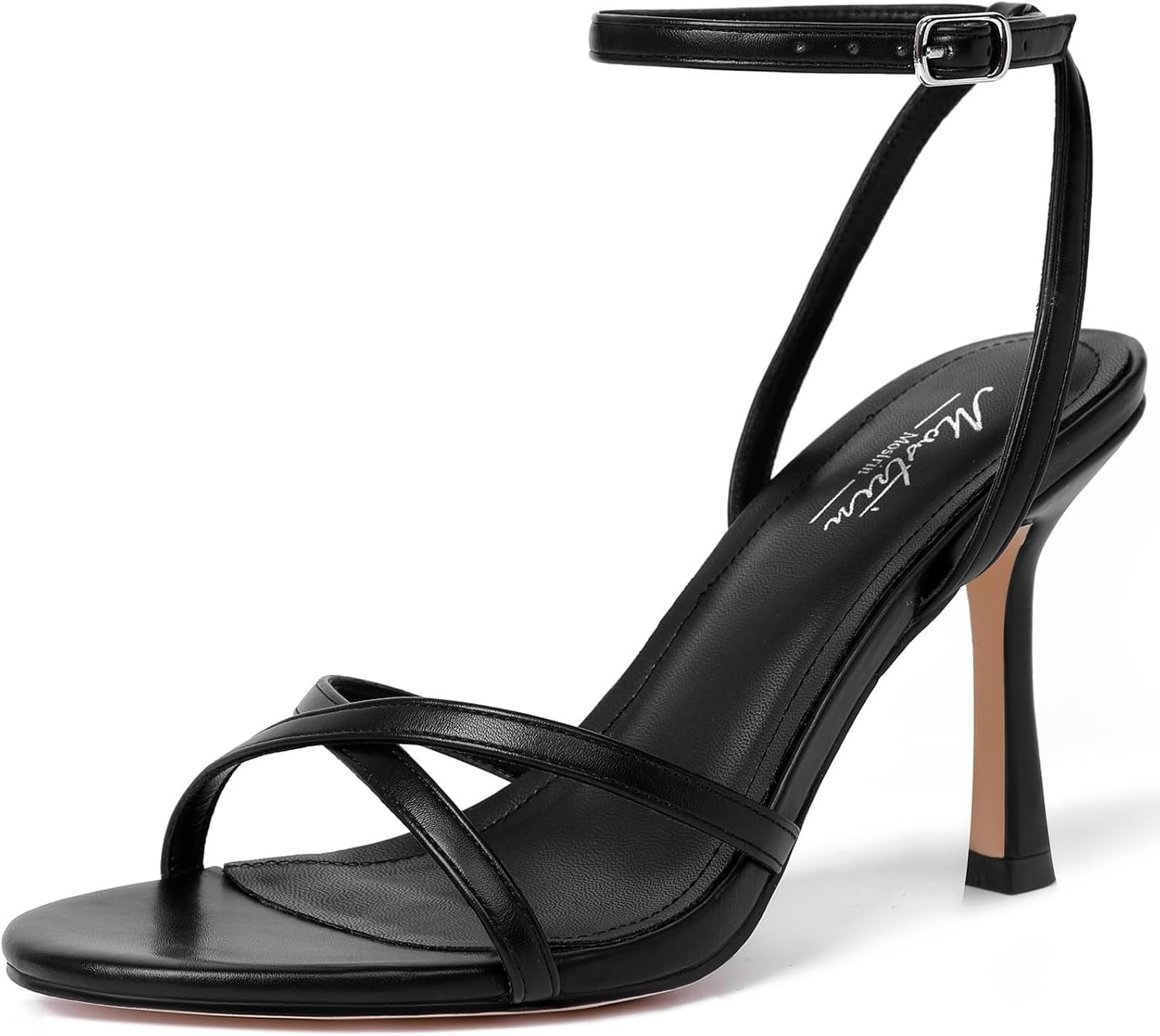 Mostrin Strappy Heels for Women Ankle Strap Heels Women’s Heeled Sandals for Party Prom Wedding