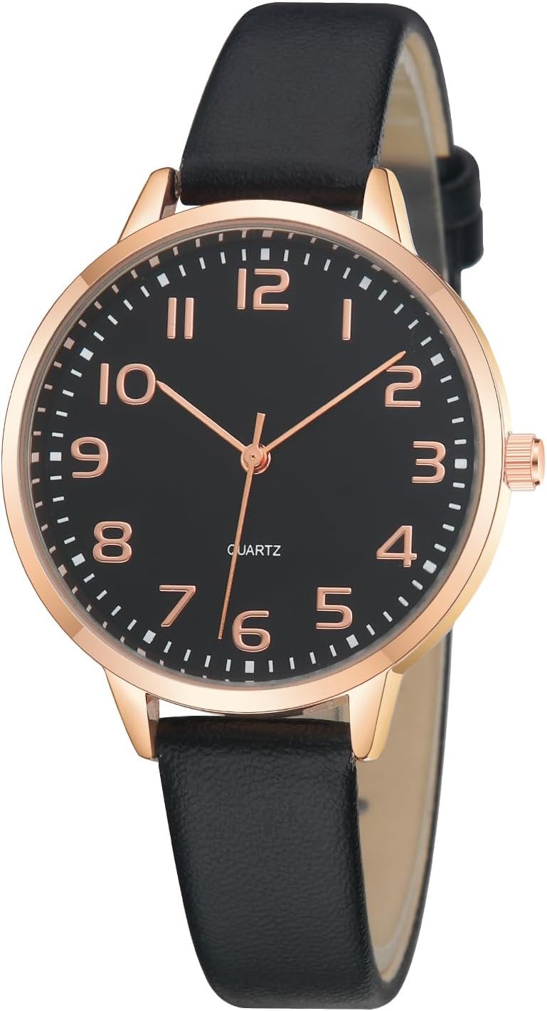 TWOPTION Women’s Dainty Analog Leather Dress Watch for Small Wrists, Ladies Waterproof Watches for Women, Reloj para Mujer