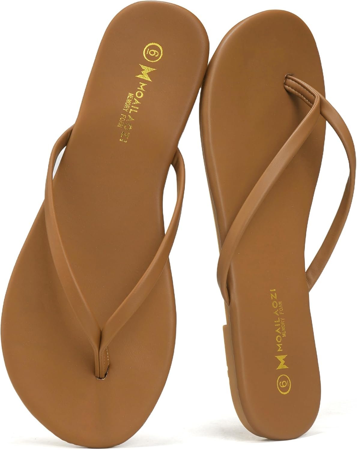 Flip Flops for Women With Memory Foam Insole Support,Soft Fabric Fits Comfortably Lightweight Slippers, Non-Slip Durable Beach Sandals Slip On Thong Cushion Flat Dressy