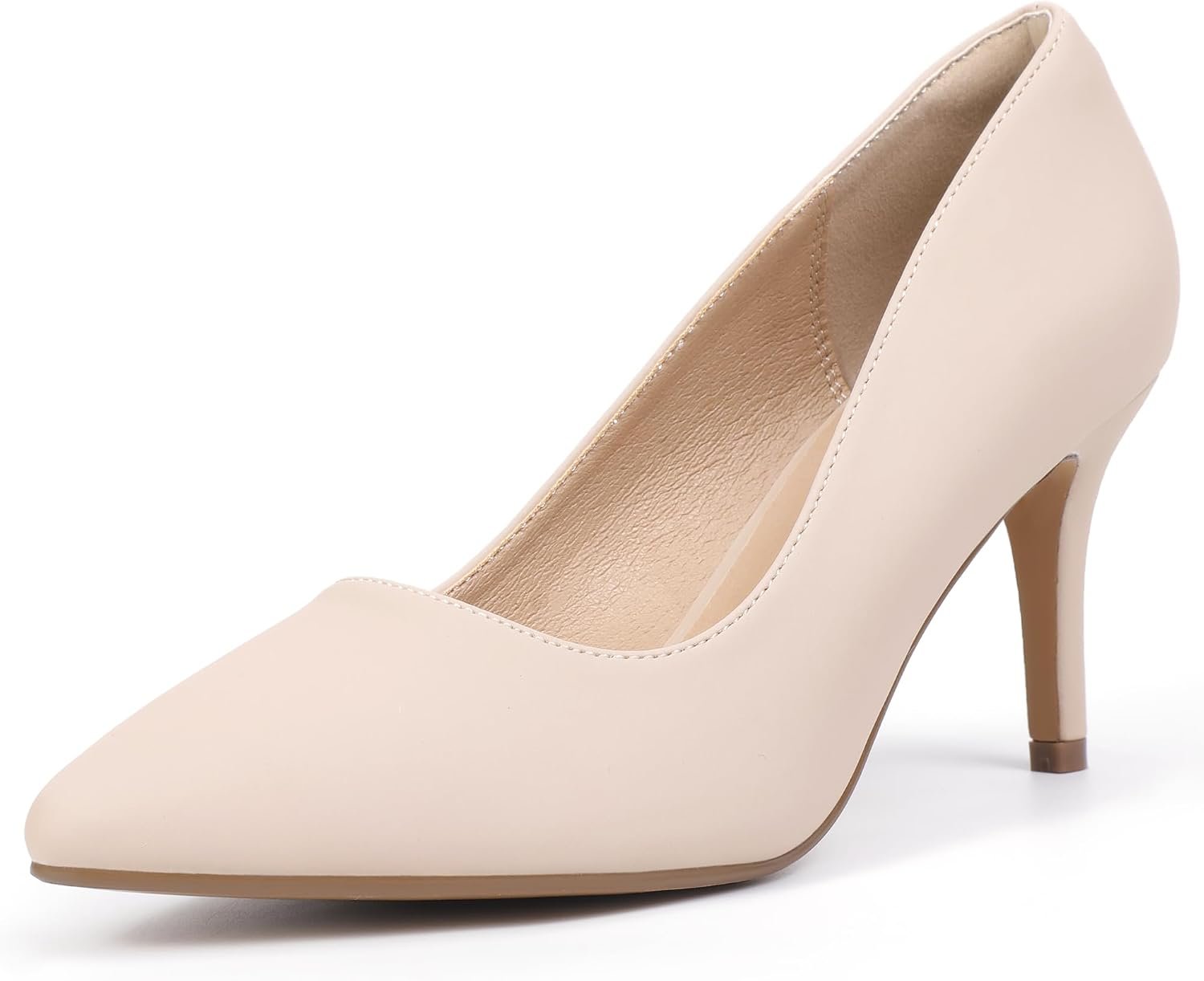 IDIFU Heels High Closed Toe Women’s Pumps Pointed Dress Shoes | 3 Inch Heel Slip On Trendy Dressy Fashion Cute Comfortable Wedding Prom Work Office Graduation Business Bride Guest Ladies