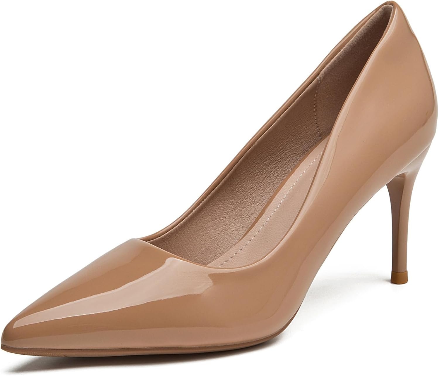DADAWEN Women’s High Heels Pumps Closed Pointed Toe Comfortable Stiletto 3 Inch Heels Dress Office Wedding Pump Shoes