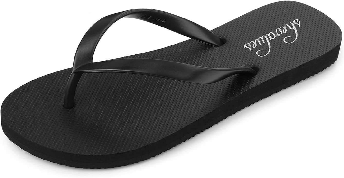 shevalues Slim Basic Flip Flops for Women with Comfortable Yoga Mat | Lightweight Non Slip Rubber Sandals for Beach, Shower, Pool & Summer Casual Wear