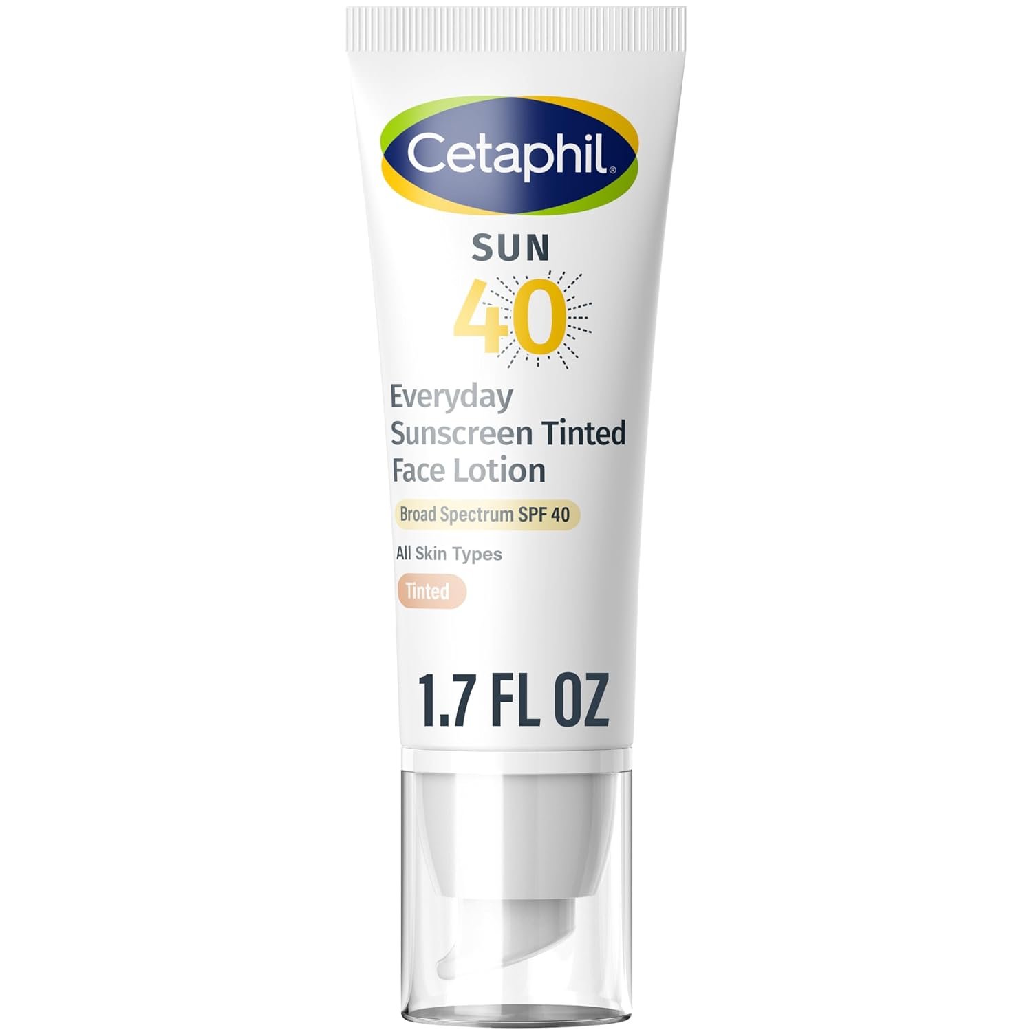 Cetaphil Tinted Mineral Face Sunscreen, SPF 40, Sensitive Skin, 1.7 fl oz | Travel Size, Zinc Oxide & Titanium Dioxide, 100% Mineral UVA/UVB, Lightweight Tinted Lotion, Gentle for Sensitive Skin