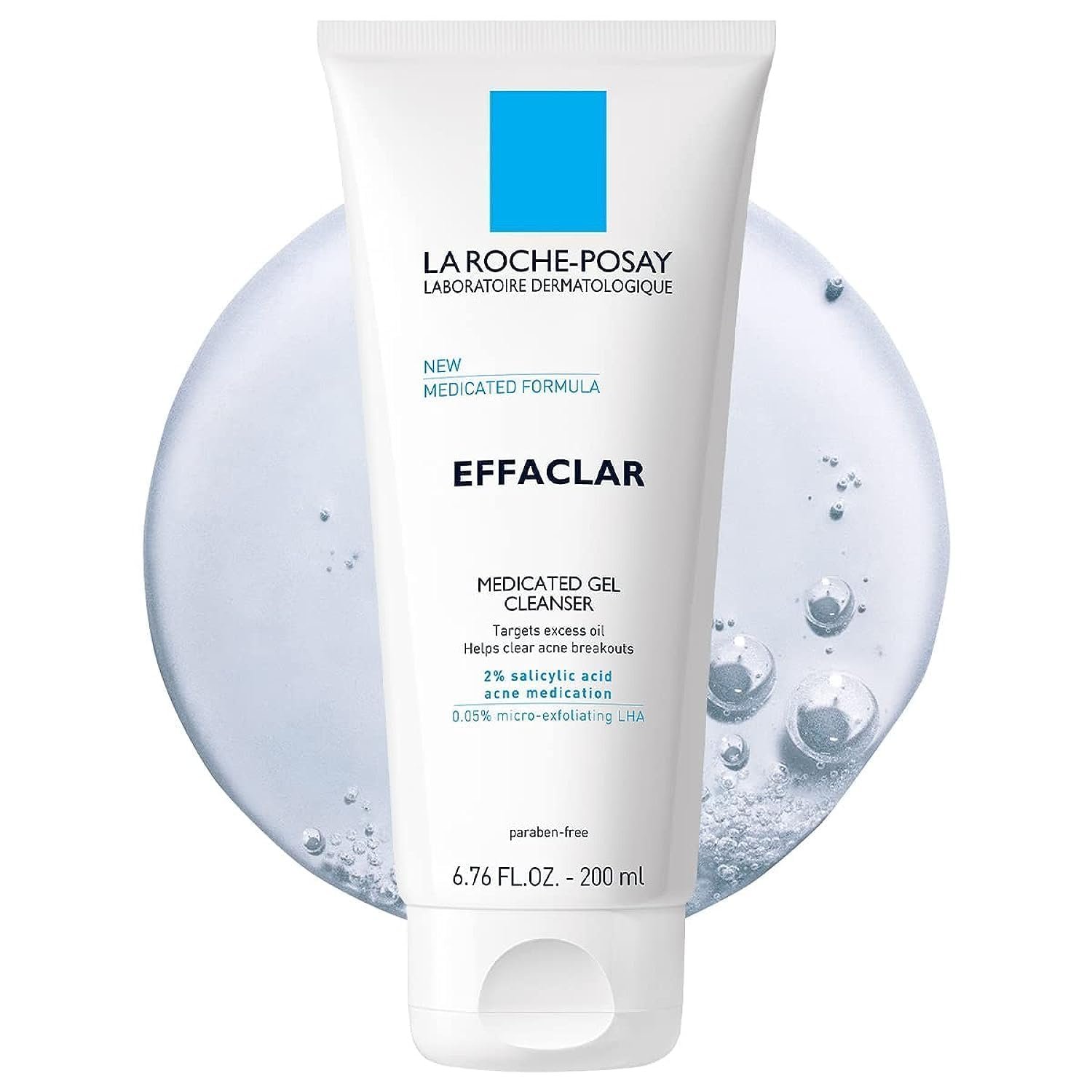 La Roche-Posay Effaclar Medicated Acne Face Wash with Salicylic Acid, 6.8oz | 2% salicylic acid cleanser with LHA and glycerin. Oil free foaming face wash helps clear acne and target excess oil.