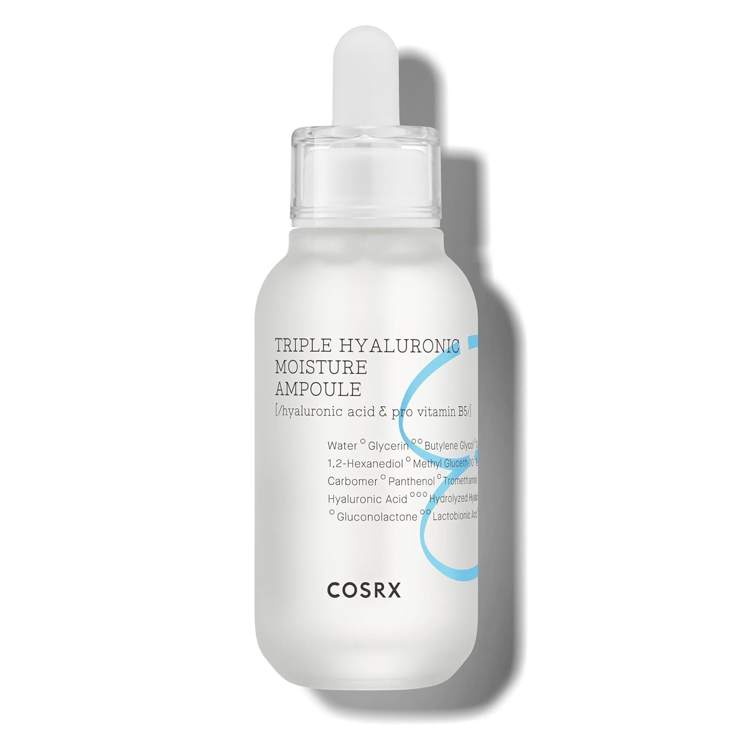 COSRX 3X Hyaluronic Acid Moisture Ampoule For Dry Skin, 1.35 fl.oz | Viscous Deep Hydration, Plumping, Dewy Glow Care, for Dehydrated Rough Skin, Paraben Free, Korean Skin Care