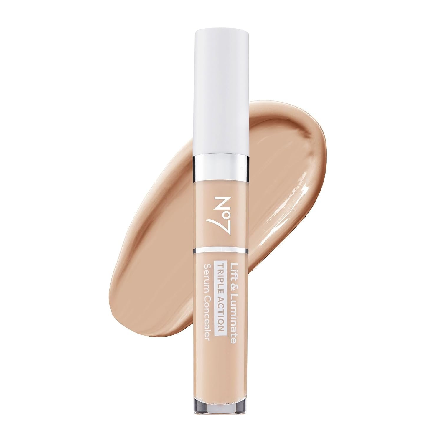 No7 Lift & Luminate Triple Action Serum Concealer, Fair, 8ml | Anti-Aging Liquid Makeup, Medium to Full Coverage, Conceals Blemishes & Dark Circles