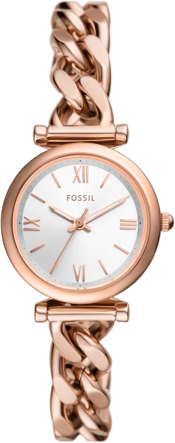 Fossil Women’s Watch and Bracelet Set, Carlie Three-Hand Stainless Steel Watch for Women and Bracelet Set