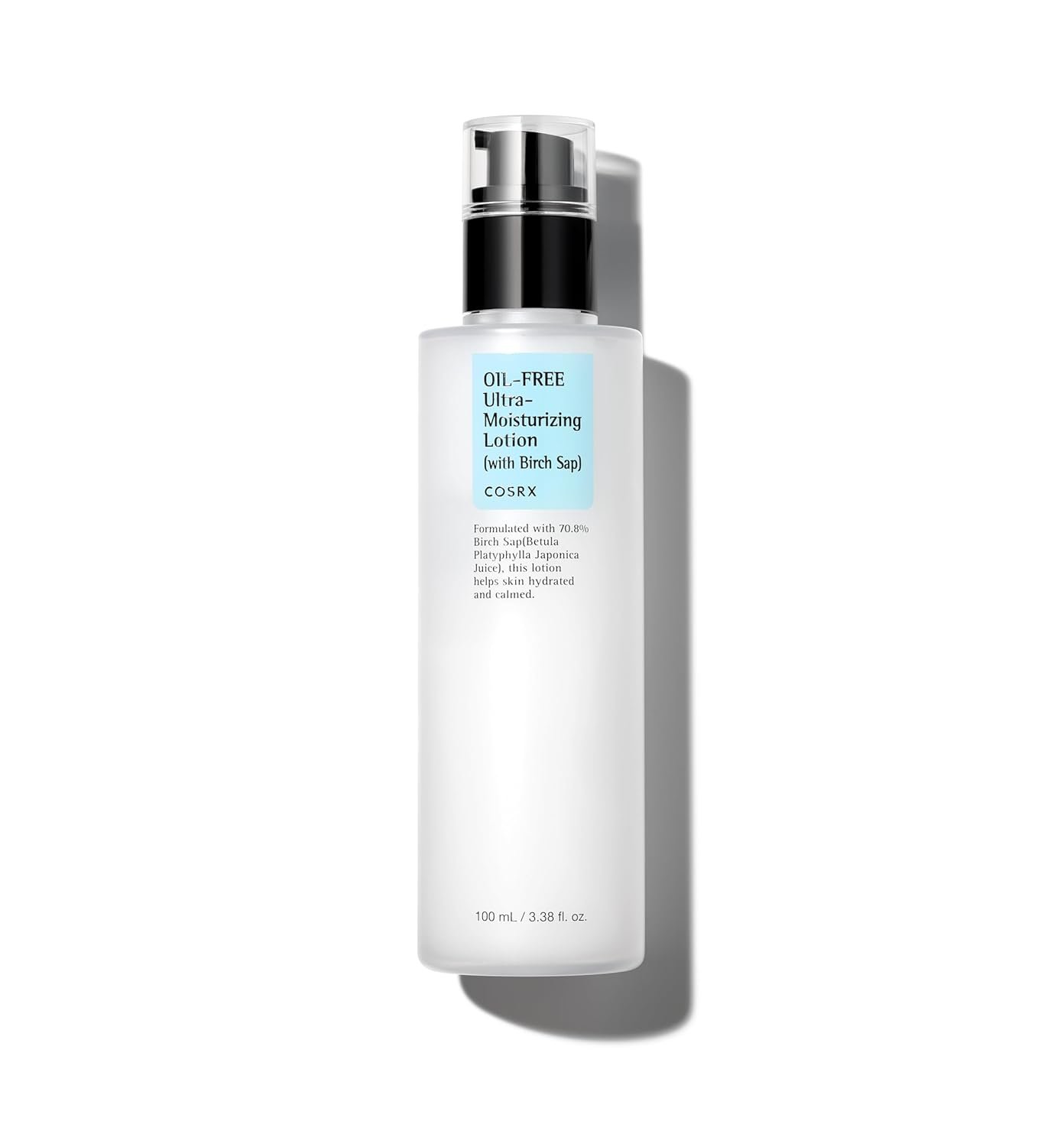 COSRX Oil Free Lotion with Birch Sap, Daily Acne Facial Moisturizer, Hydrating Moisturizer for All Skin Types, Korean Skin Care, 3.38 fl.oz / 100ml | Lightweight Daily Hydration for Oily, Combination, All Skin Types, Fresh Non-Sticky Finish, Korean Skin Care