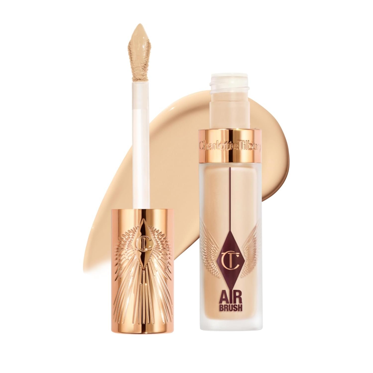 Charlotte Tilbury AIRbrush Flawless Blur Concealer – Longwear Concealer for Dark Circles, Blemishes, Redness & More – Hydrating, Crease-Proof & Full Coverage with a Natural Matte Finish