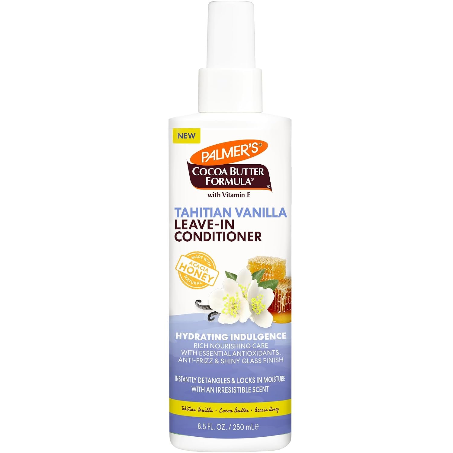 Palmer’s Tahitian Vanilla Leave-In Conditioner with Cocoa Butter (8.5 Oz) | Indulgent, Hydrating Hair Detangler Spray, Acacia Honey & Vitamin E, Heat Protectant, Frizz Control & Long-Lasting Moisture