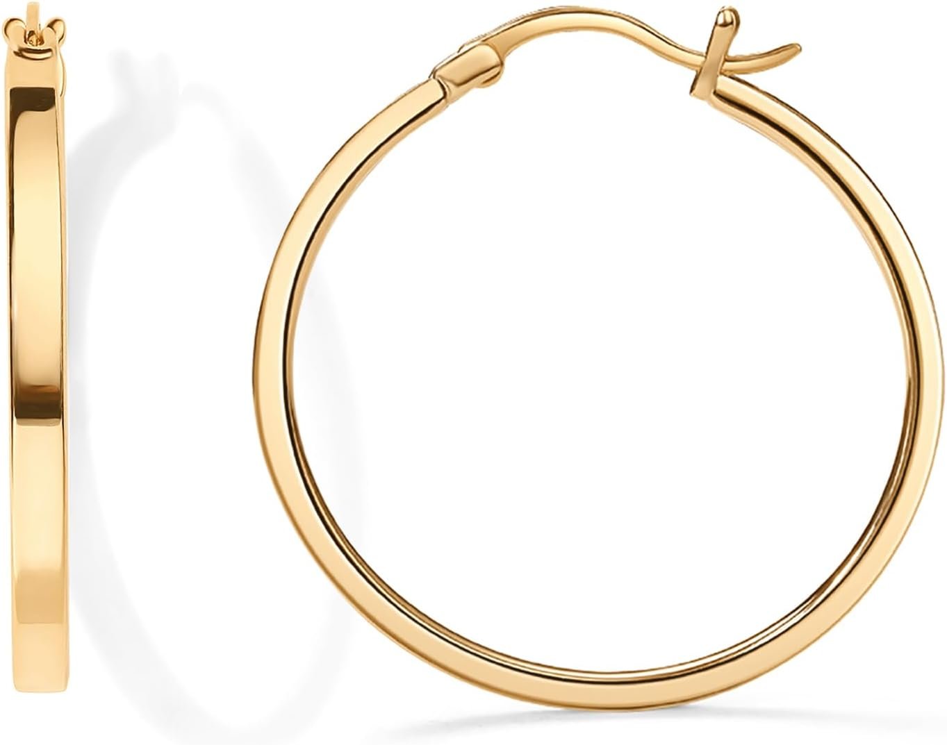 PAVOI Gold Hoop Earrings for Women, 14K Gold Plated Lightweight Hoops | Silver Hoop Earrings for Women, Gold Hoops, Hoop Earrings for Women, 925 Sterling Silver Posts