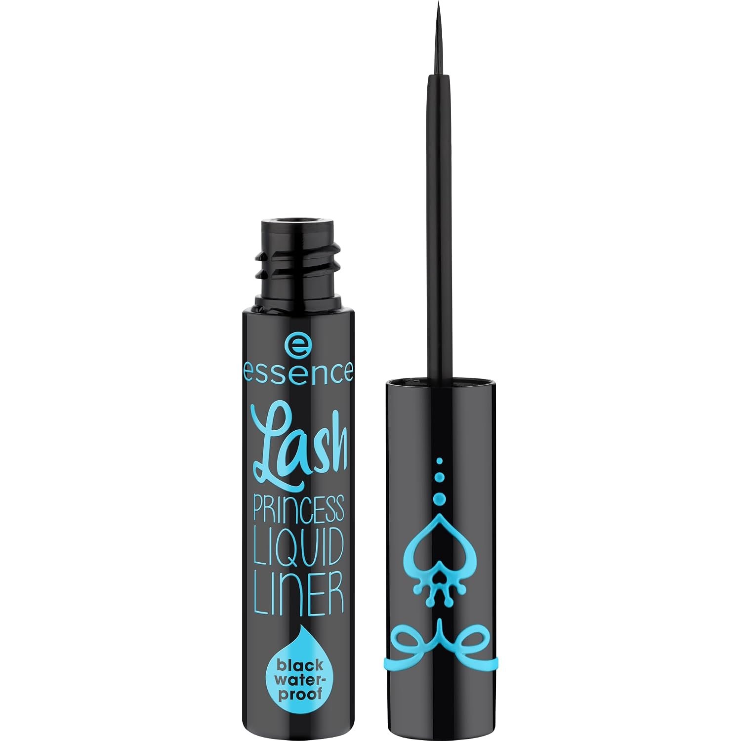 essence Lash Princess Liquid Liner, Black Waterproof, All Day Wear | Smudge-proof, Matte Finish, Ultra-Fine Brush Tip Eyeliner; Vegan and Cruelty Free, Paraben Free, Oil Free