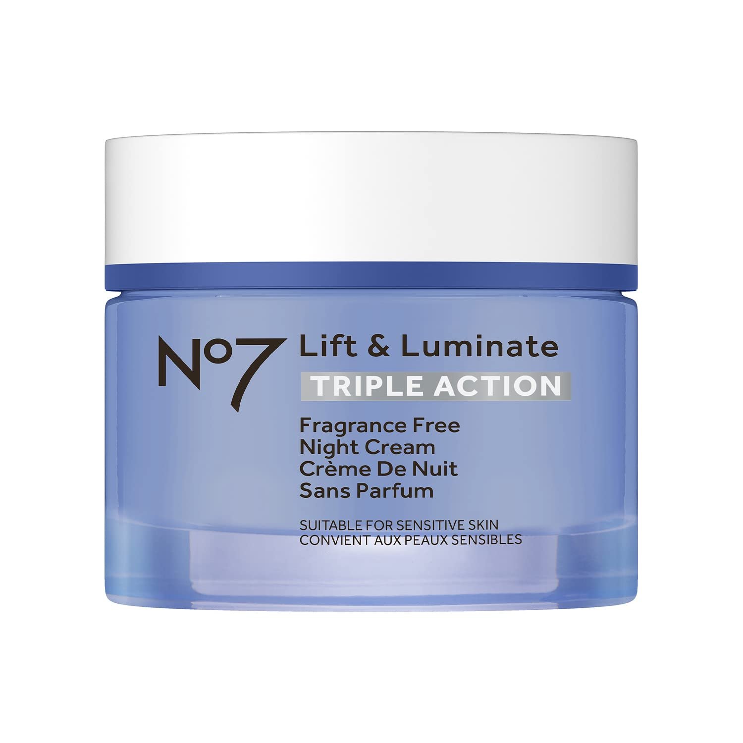 No7 Lift and Luminate Triple Action Fragrance-Free Night Cream – Anti-Wrinkle Collagen Peptide Brightening Moisturizer with Hyaluronic Acid, Hibiscus, and Vitamin C (50ml) | Brightening Moisturizer, Anti-Wrinkle Collagen Peptide, Hyaluronic Acid, Hibiscus & Vitamin C, Helps Restore Moisture Barrier