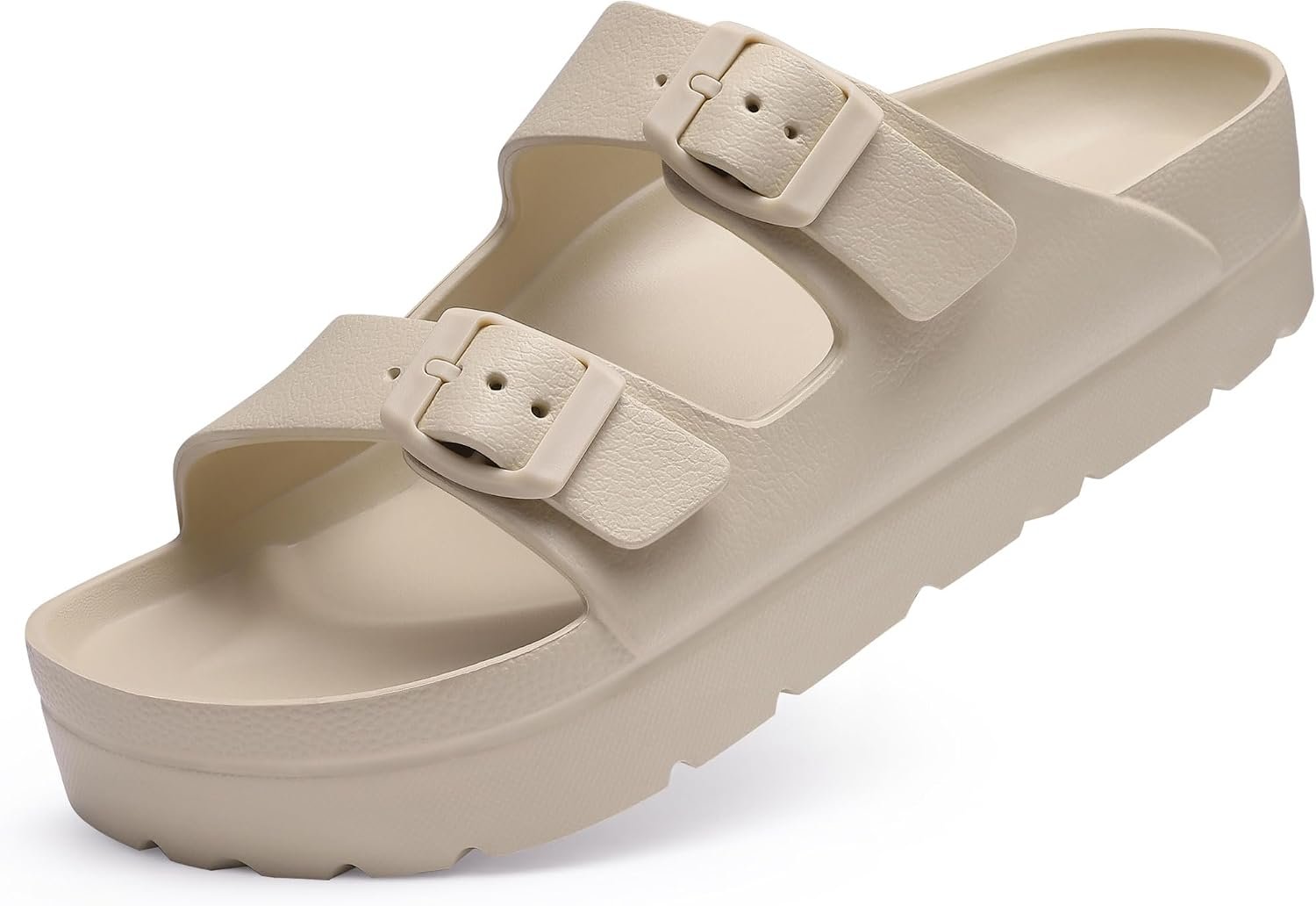 Goosecret Women’s Comfortable Arch Support Walking Platform Sandals | Lightweight Chunky Slip-On Foam Slides with Adjustable Buckle, Sandals for Beach and Daily Wear