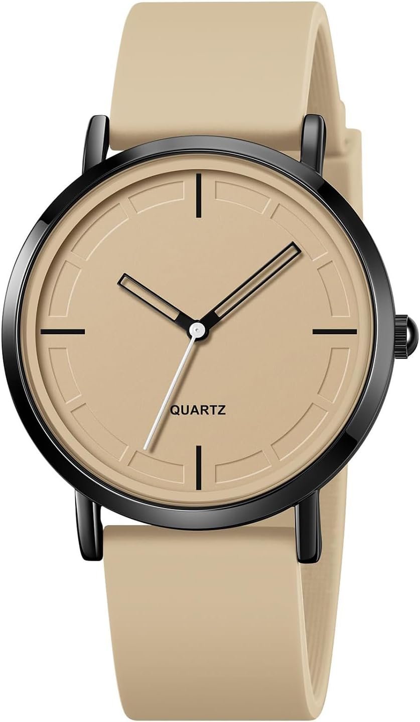 BESTKANG Fashion Simple Analog Quartz Wrist Watch with Silicone Strap Waterproof for Women and Men Sports