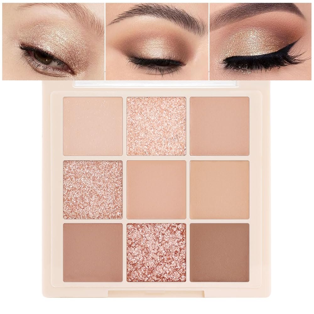 CAKAILA Nude Pink Beige Eyeshadow Palette,Natural Eye Shadow Make Up Pallets for Women,Neutral Small Cream Light Colors Eyeshadow Palette Long Lasting Naturing-Looking,Vegan