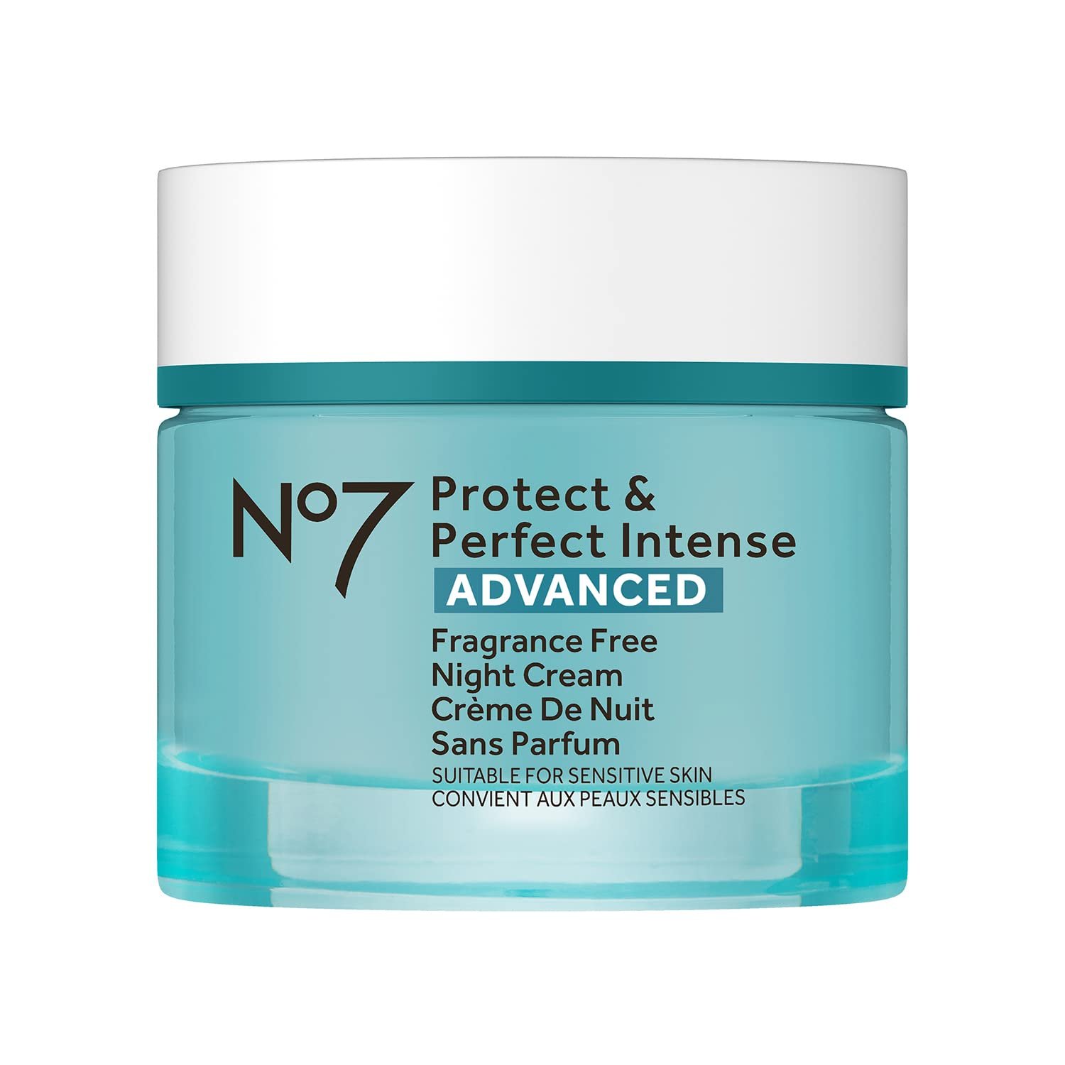 No7 Protect & Perfect Advanced Night Cream, Fragrance-Free, 1.69 Fl Oz | Fine Line Reducing Moisturizer, Vitamin E & Shea Butter, Collagen Peptide Technology