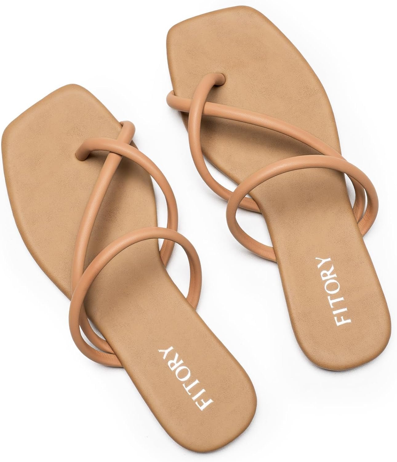 FITORY Women’s Slide Sandals Flat Flip Flops with Cross Strap Thongs for Summer Size 6-11