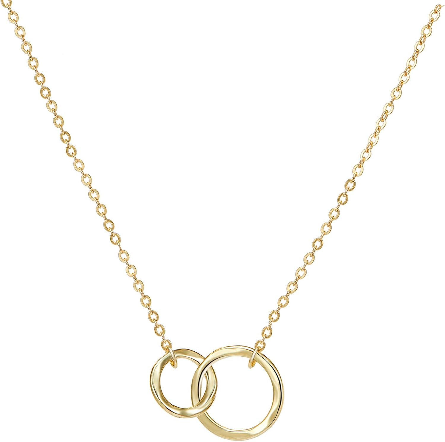 Moon Pendant Necklace – 14K Gold Fill Dainty Hammered Moon Phase Choker
