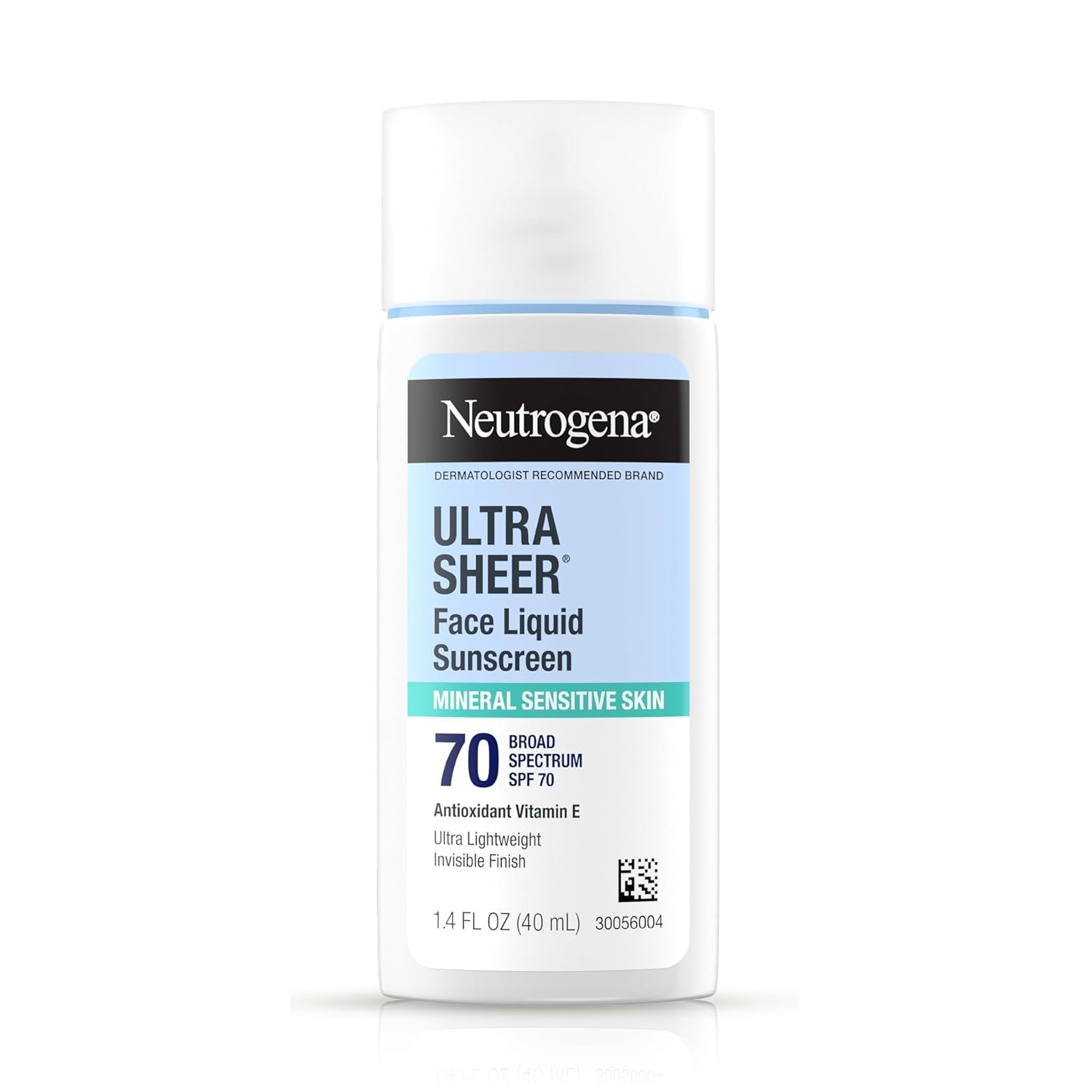 Neutrogena Ultra Sheer Liquid Mineral Face Sunscreen SPF 70, 1.4 fl oz | Lightweight, Sensitive Skin, Silky Non-Greasy Finish, Oxybenzone-Free Sun Care, Broad Spectrum