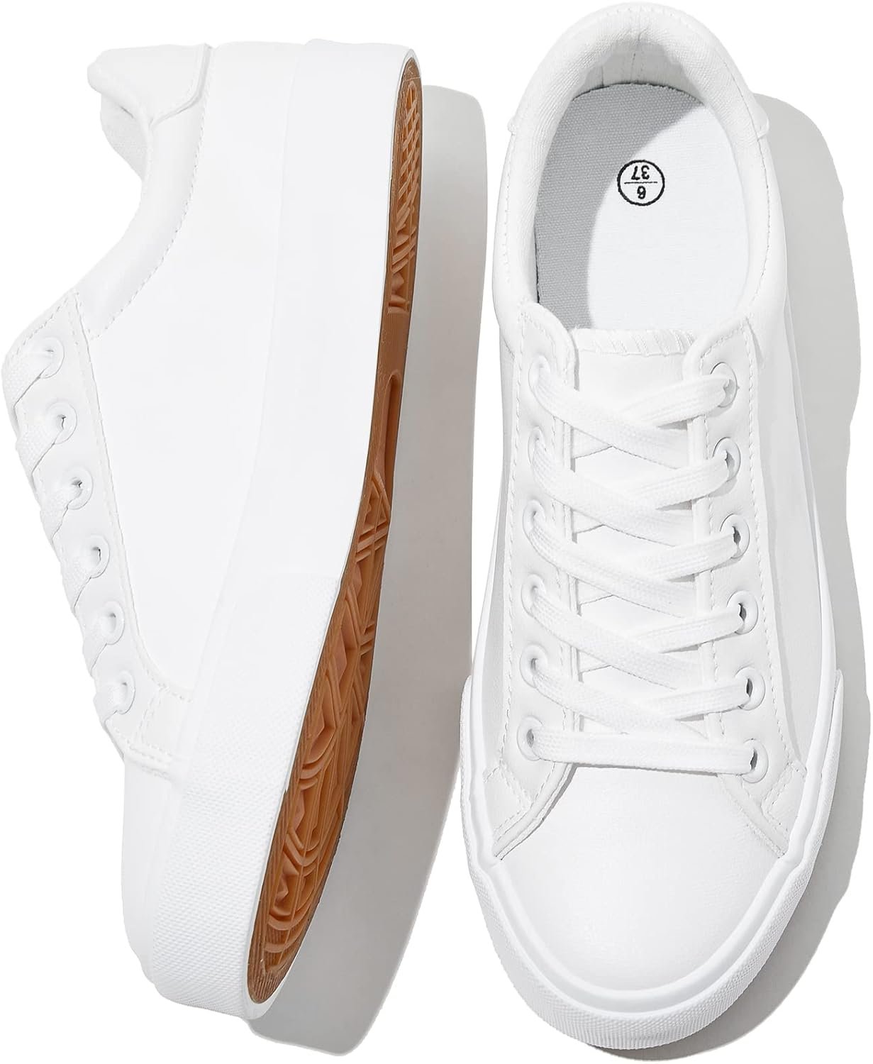SERNIAL Womens White Tennis Shoes PU Leather Casual Sneakers | Water Resistant,Slip Resistant,Easy Clean,Soft,Easy Match