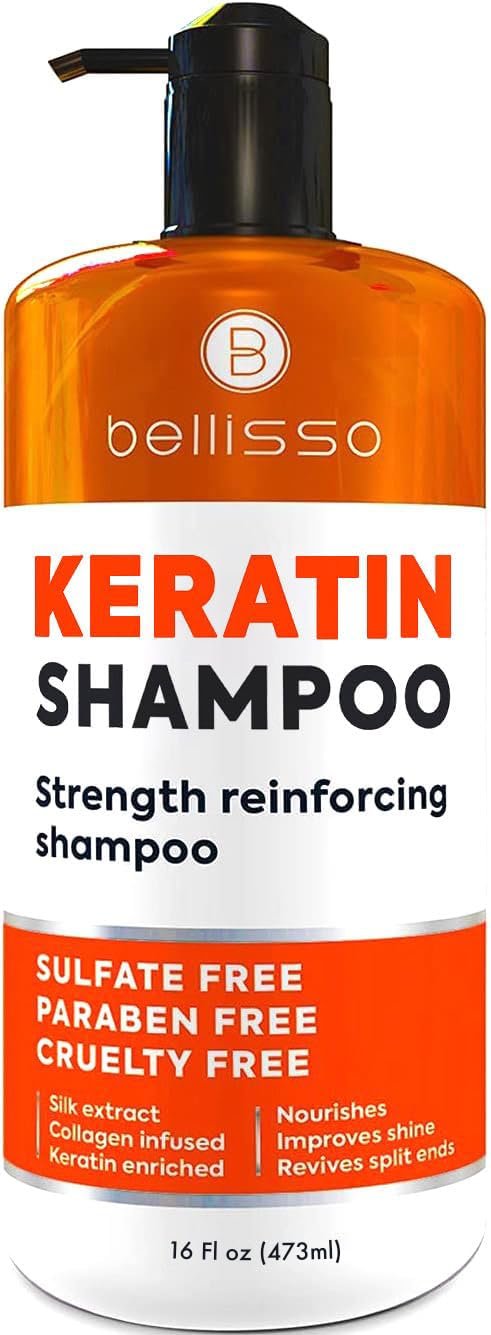 Keratin Enriched Shampoo – Sulfate and Paraben Free – Anti Frizz Treatment for Women and Men – Professional Salon Grade Repair Formula with Silk Protein for Dry, Frizzy Damaged and Color Treated Hair