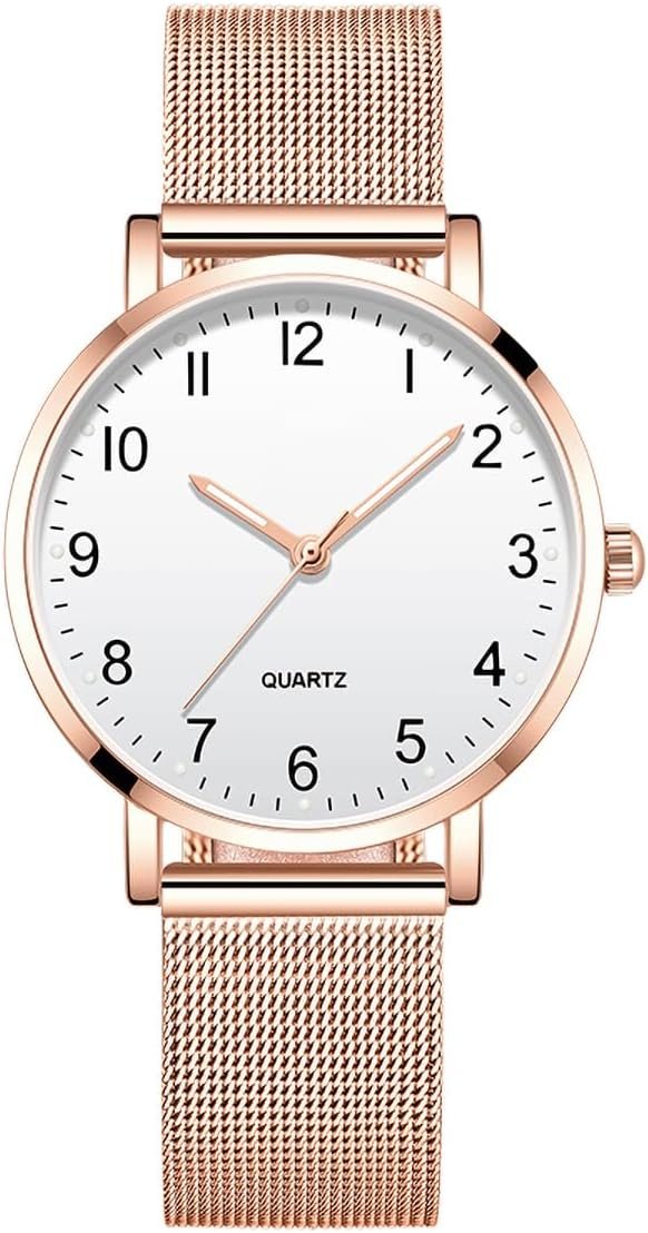 Women Round Watches Rose Gold case Stylish Quartz Pointer Design, Specially Designed for Ladies’ Wrist Watches