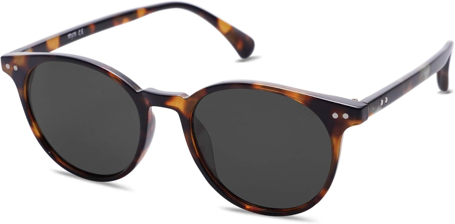 SOJOS Small Round Classic Polarized Sunglasses for Women Men Vintage Style | UV400 Lens Lightweight Design Comfortable and Easy to Wear All Day SJ2113
