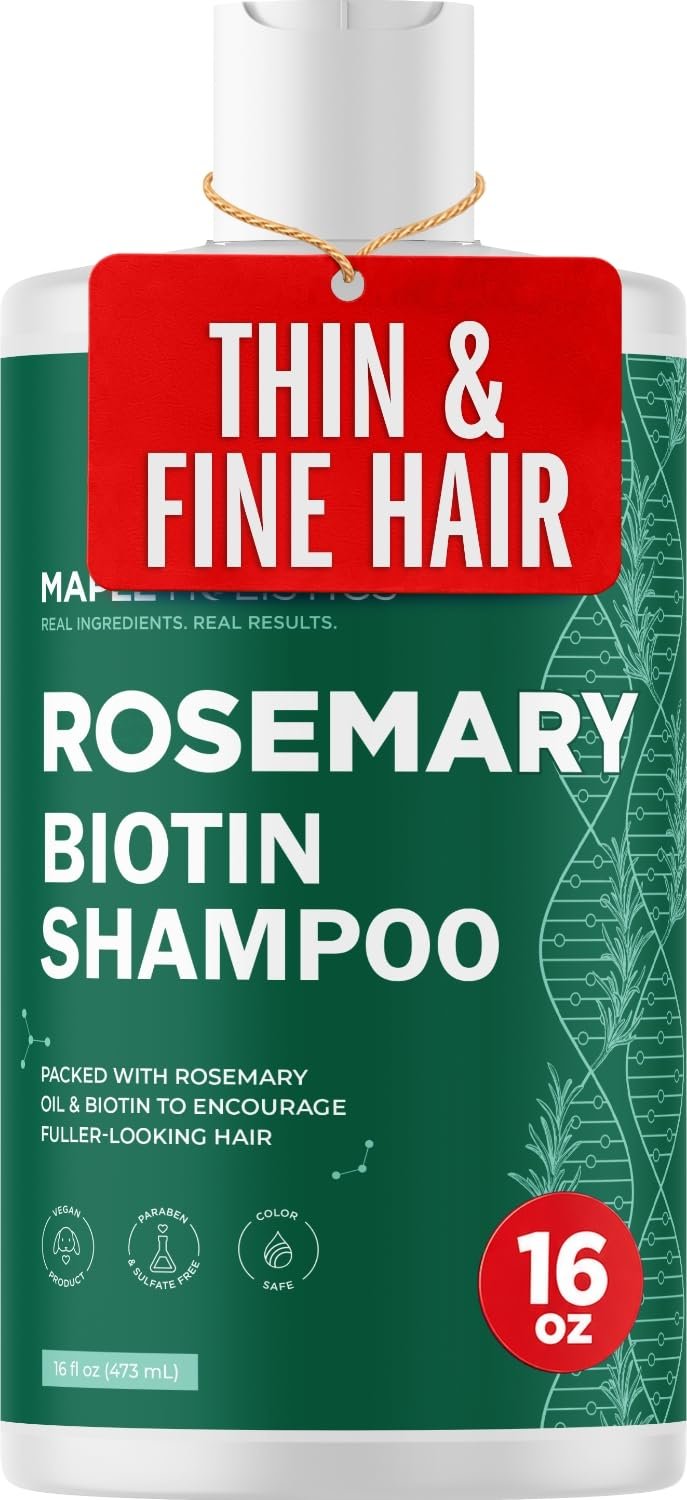 Volumizing Biotin and Rosemary Shampoo – Vegan Rosemary Biotin Shampoo for Thinning Hair for Women and Men with Nourishing B Vitamins & Tea Tree Oil – Paraben Silicone & Sulfate Free (16 Fl Oz)