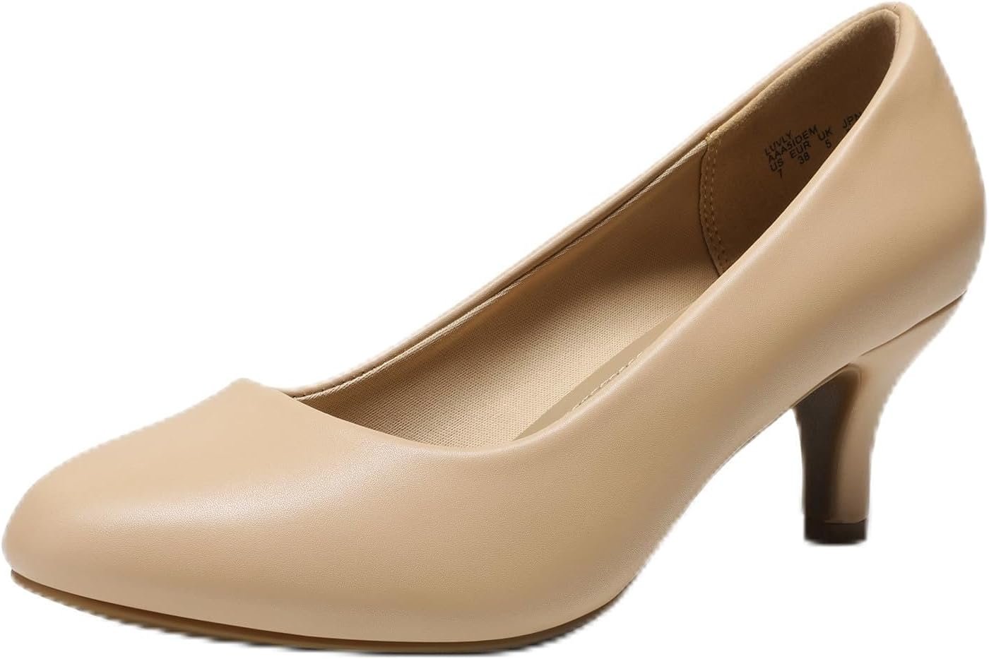 DREAM PAIRS Women’s Comfortable Kitten Heels Pumps | 2.5″ Heel, Classic Round Toe, Slip-on, Comfortable Latex Insole, Durable Slip-resistant Outsole