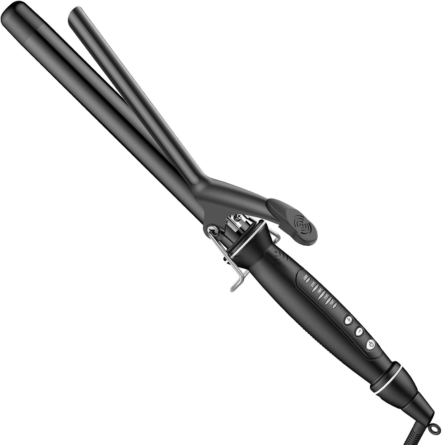 SAOSA 1 Inch (25mm) Extra Long Barrel Curling Iron for Long Hair, Ceramic Tourmaline Wand with Clamp, Fast Heating & Auto Shut-Off, Dual Voltage Travel Hair Curler, Including Glove