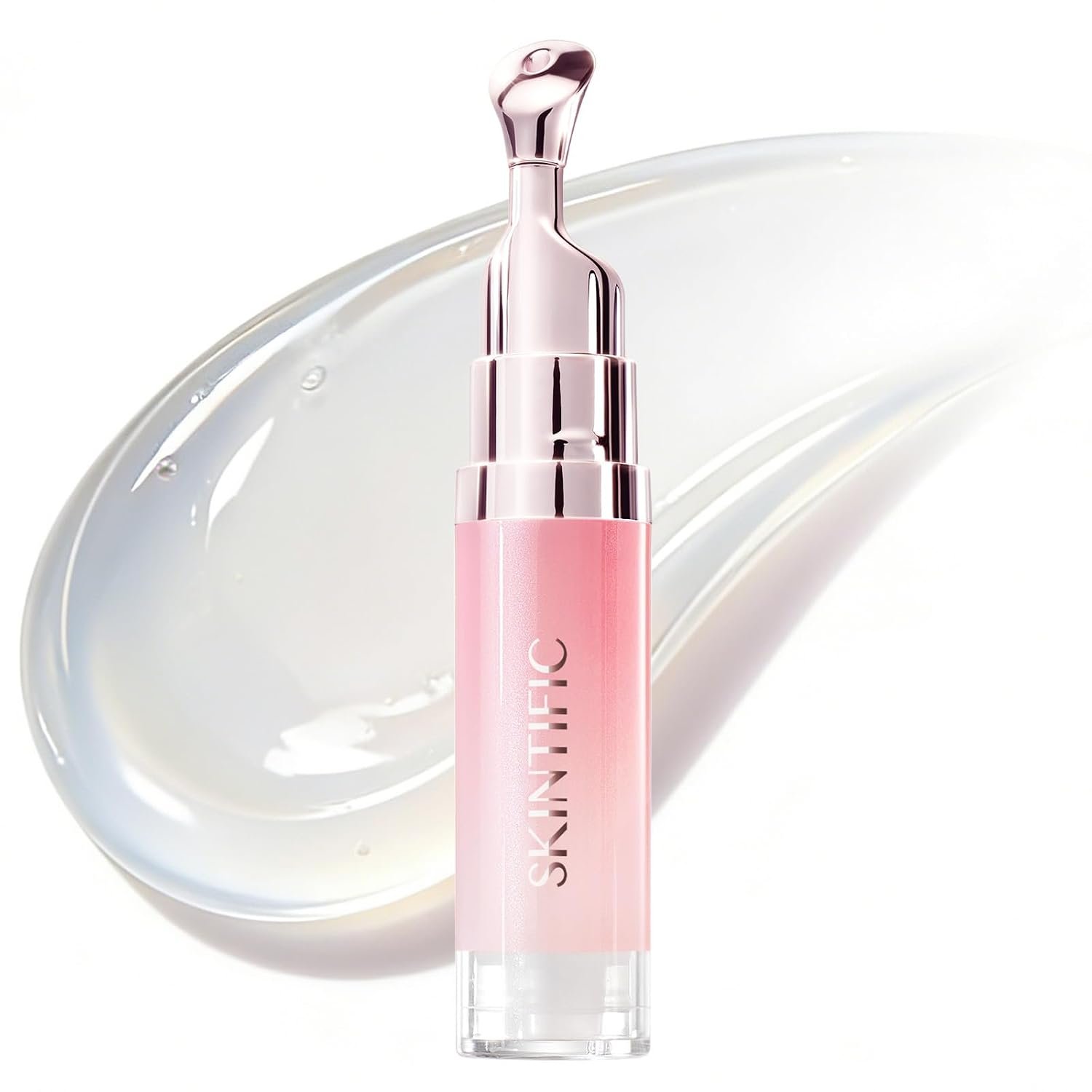 SKINTIFIC Brightening Lip Serum, Hydrating & Plumping (00 Clear) | Tinted Lip Gloss with Peptide, Moisturizing Lip Balm with Polypeptides & Squalane for Glossy Sheer, Smooth Lips