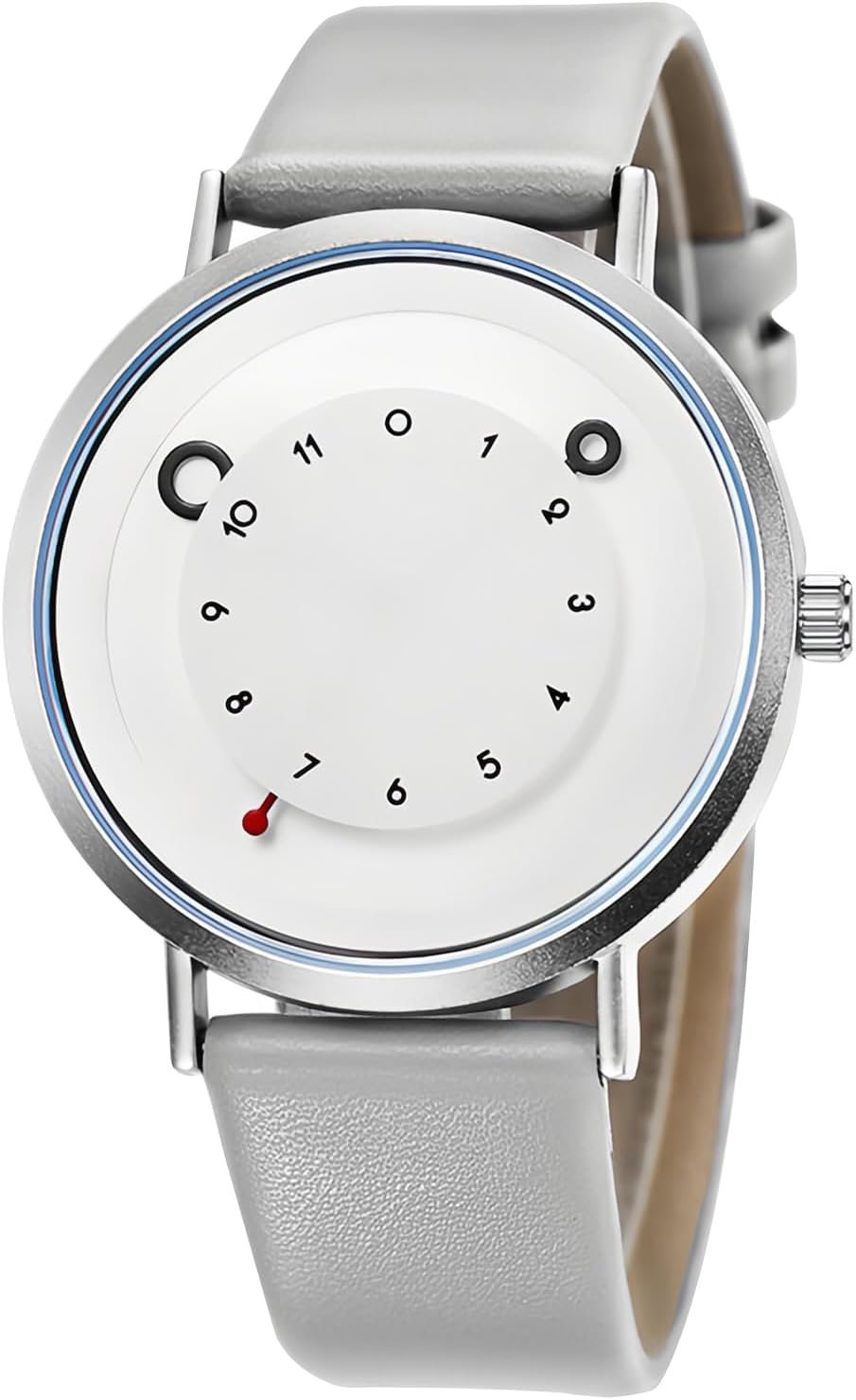 Gosasa Minimalist Casual Unisex Quartz Watch – Unique Hands Design, Fashion Sports Waterproof Wristwatch for Men & Women with Leather Band