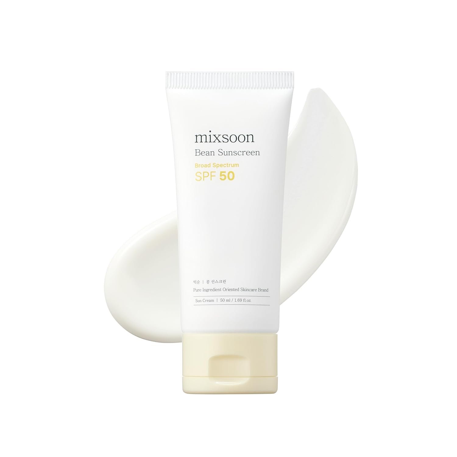 mixsoon Bean Sunscreen-Lightweight Airy Texture SPF 50 No Pilling Korean Sunscreen for Face, No White Cast, Non-Sticky Stocking Stuffers 50ml / 1.69 fl.oz. Korean Glass Skin Care (Bean, 1.69)